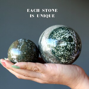 Ocean Jasper Sphere White Snow Arctic Ice Calming Crystal Ball