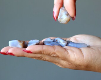 Chalcedony Tumbled Stone Graceful Expressions Blue Crystal