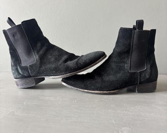 Vintage Marc Jacobs zwarte suède chelseaboots heren maat 39 Made in Italy schoenen
