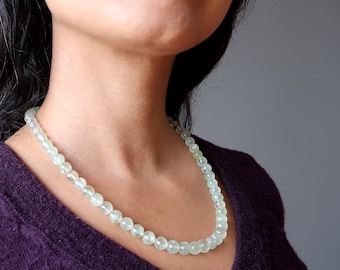 Prehnite Necklace Fresh Springtime Green Beaded Gemstone