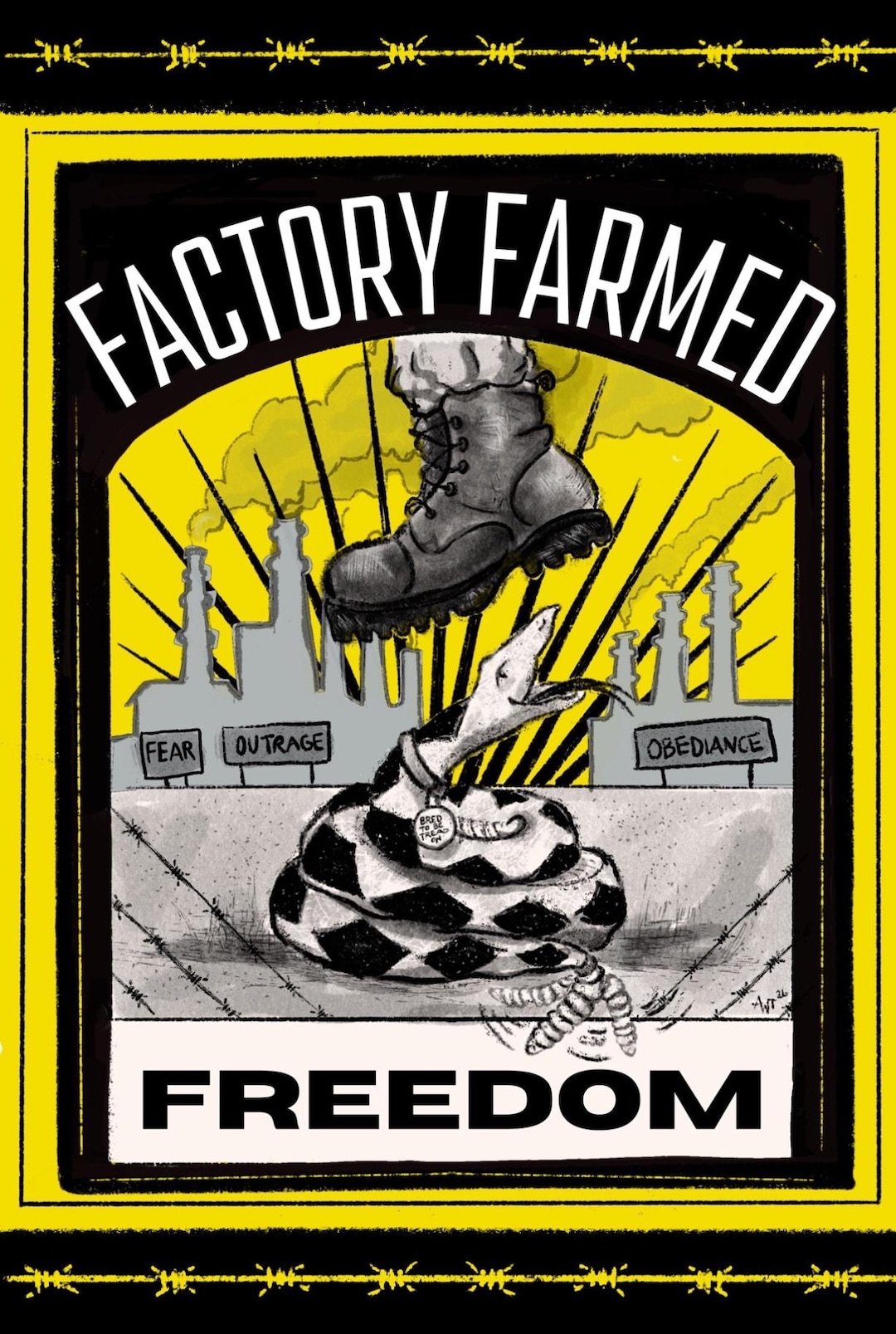 Factory Farmed Freedom Political Satire Digital Art Postcards - Etsy