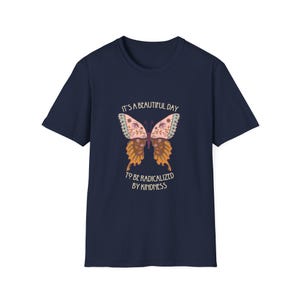 Radical Kindness Butterfly T-Shirt – Folk Art Mr. Rogers Inspired Unisex Tee image 5