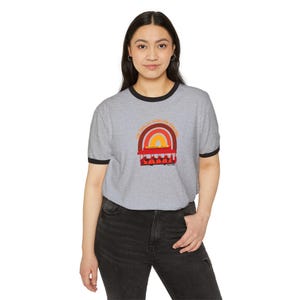The Trolley Stops For Everyone Mr. Rogers Tribute Ringer T-Shirt | Retro Rainbow Tee | Kindness Shirt image 12