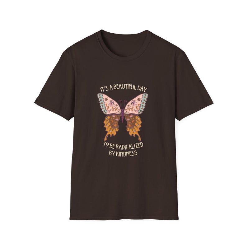 Radical Kindness Butterfly T-Shirt – Folk Art Mr. Rogers Inspired Unisex Tee image 3