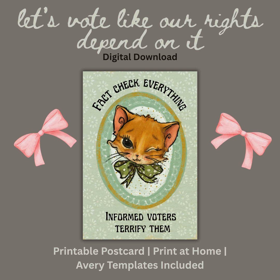 Check Everything Fact Check Everything Postcard | Informed Voters Terrify Them (digital ...