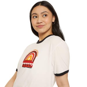 The Trolley Stops For Everyone Mr. Rogers Tribute Ringer T-Shirt | Retro Rainbow Tee | Kindness Shirt image 8