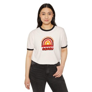 The Trolley Stops For Everyone Mr. Rogers Tribute Ringer T-Shirt | Retro Rainbow Tee | Kindness Shirt image 11