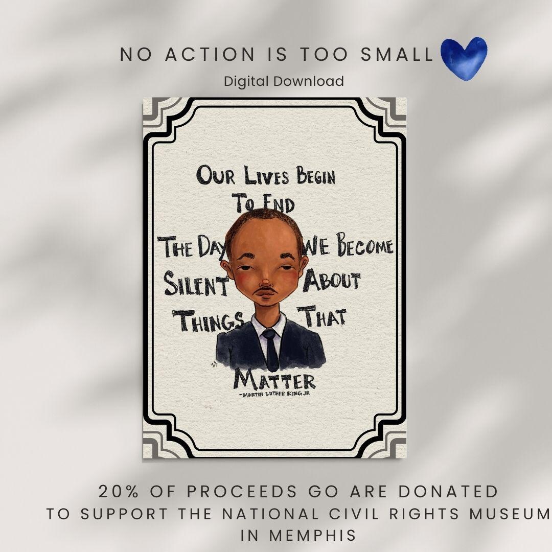 Martin Luther King Jr Postcard Art | 4x6 Digital Download | Civil ...