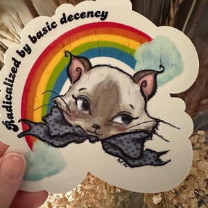 Radicalized by Basic Decency Wasserdichter Vinyl-Aufkleber in zwei Größen Bild 5