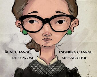 RBG Art Postcard • Ruth Bader Ginsburg Illustration (Digital Download 4x6 Printable)