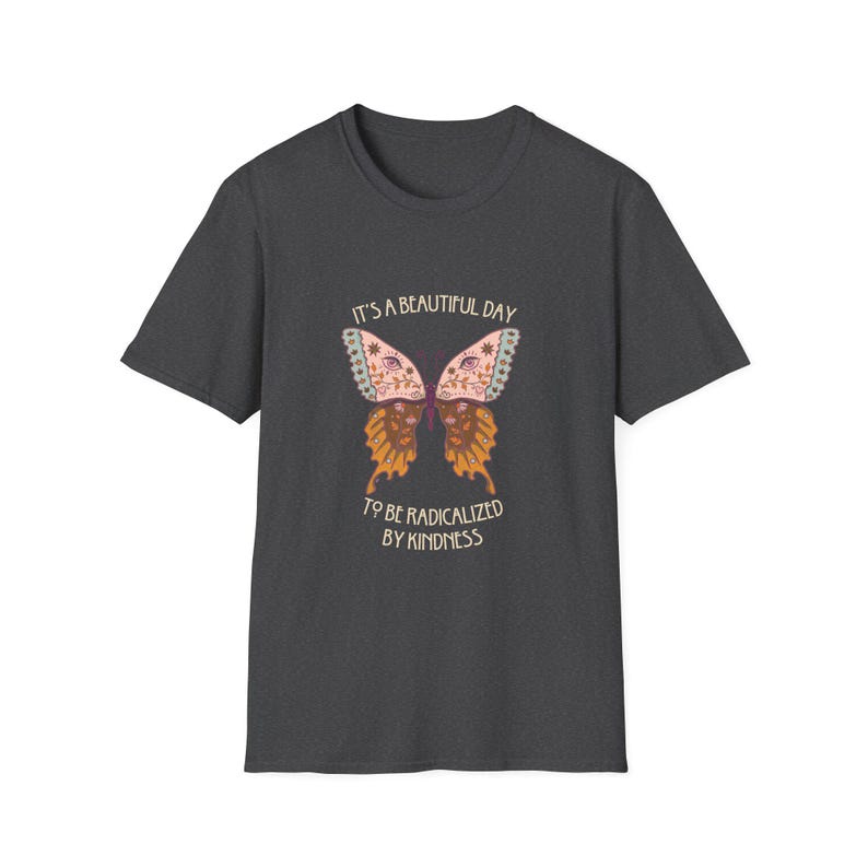 Radical Kindness Butterfly T-Shirt – Folk Art Mr. Rogers Inspired Unisex Tee image 4