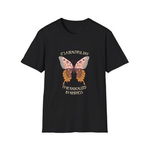 Radical Kindness Butterfly T-Shirt – Folk Art Mr. Rogers Inspired Unisex Tee image 2