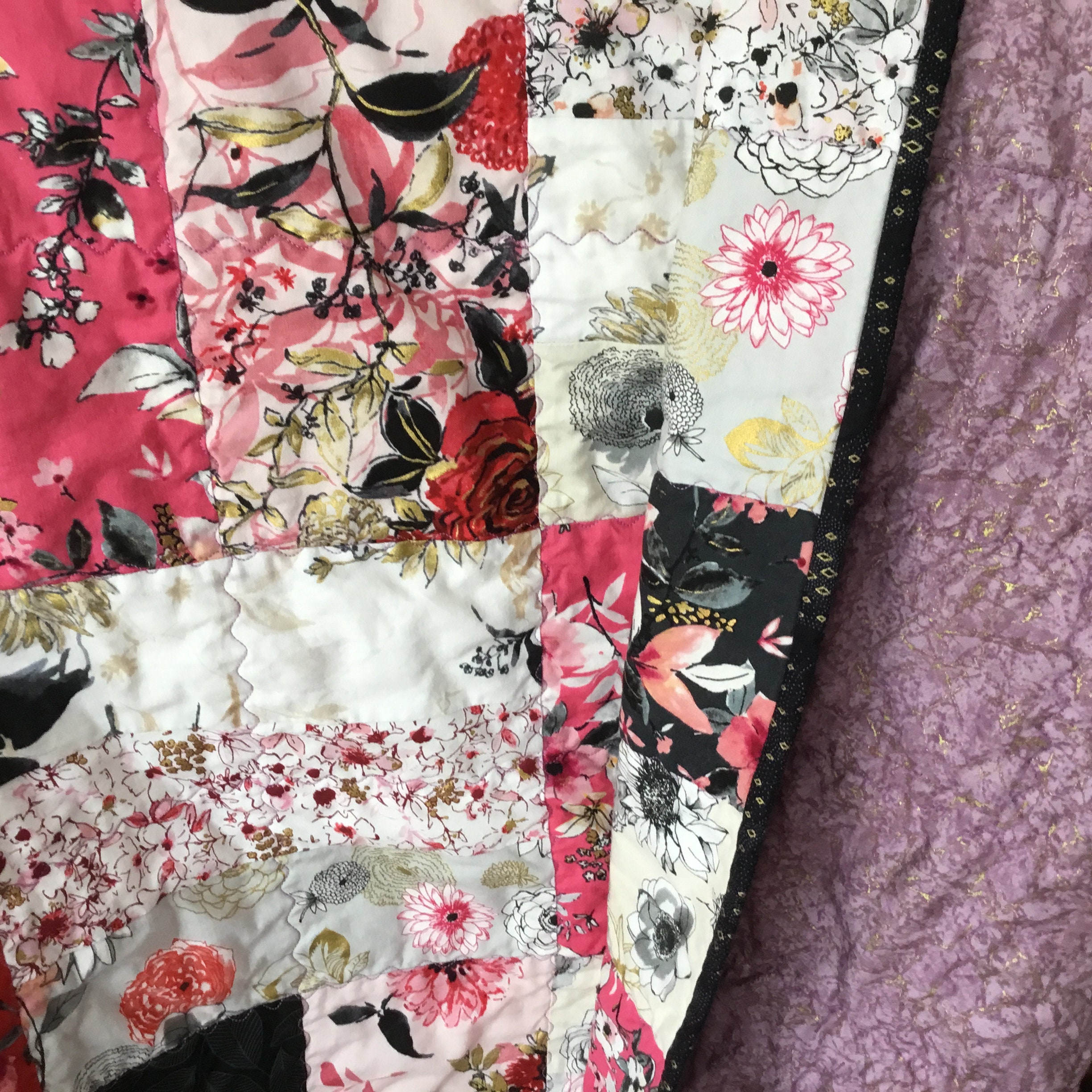 Japanese Theme Quilt, Asian Lap Quilt, Japanese Floral Designs, Sofa ...