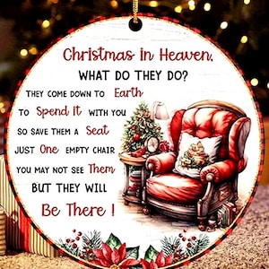 Christmas in Heaven Memorial Acrylic Hanging Bauble Plaque
