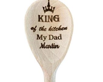 Personalised 'King of the Kitchen' Engraved Wooden Spoon (30cm)