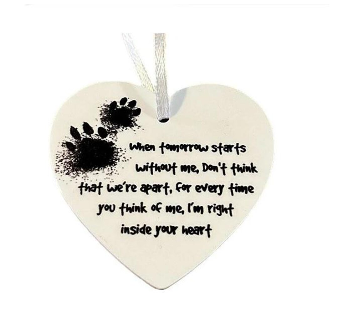 Pet Memorial Heart Ornament: Loss of Dog Cat Gift (6 X 6cm) - Etsy UK