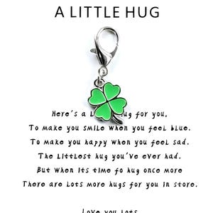 A little hug 4 leaf clover Keyring Charm: Pocket Hug Gift