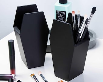 Contour Catacomb Coffin Pen Holder Makeup Brush Holder Gothic Desk Organiser Cutlery Pens