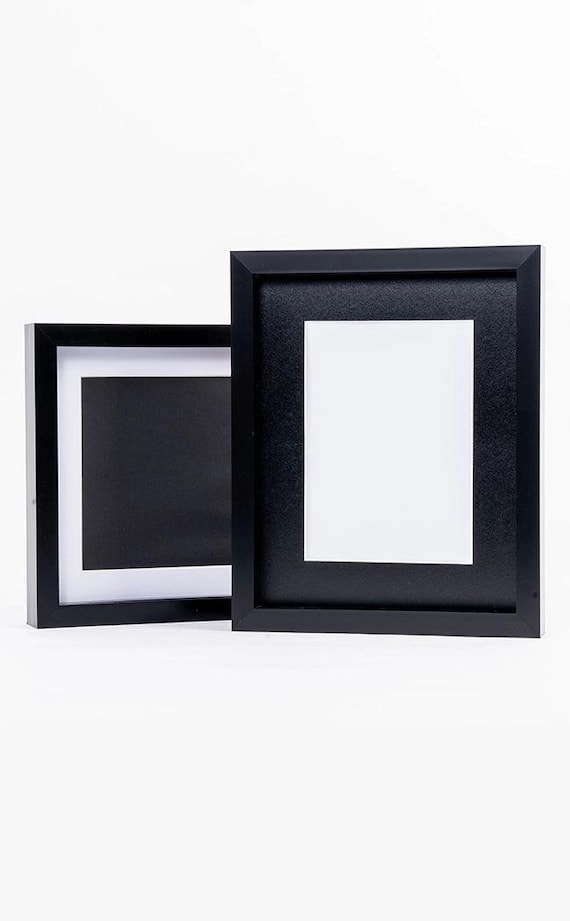 Black Shadow Box Frame with Glass Front Sizes from 4"x4" to A3