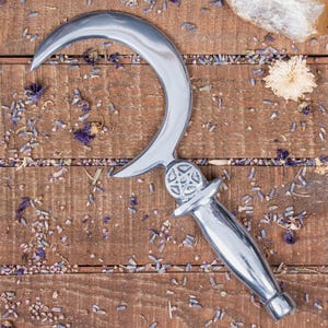 Ritualsichel Boline Athame mit Pentagramm