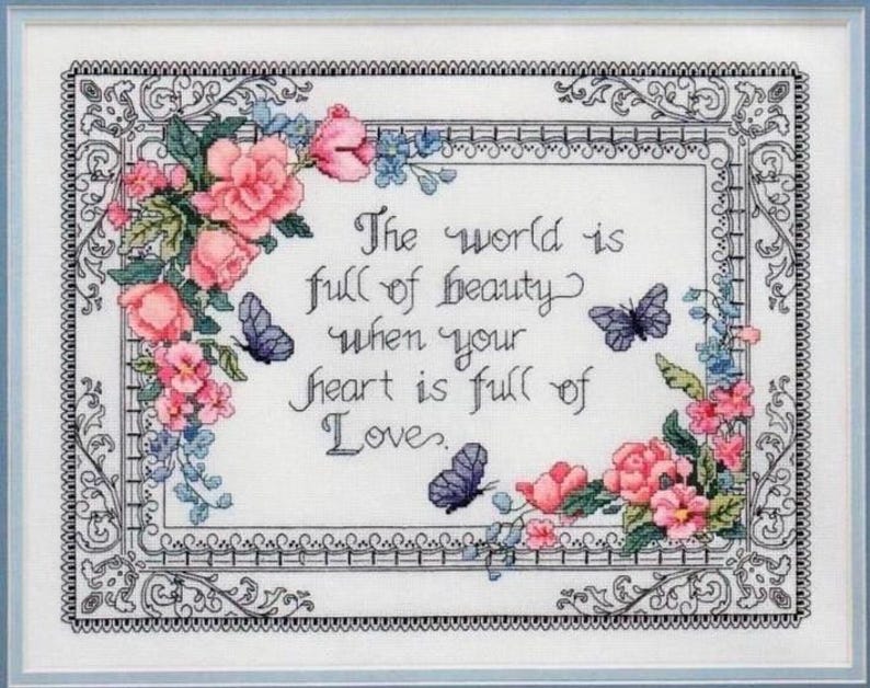 Cross Stitch Pattern Keeper Markup PDF + SAGA Heart Full of Love Seasons Flowers Butterflies Embroidery Chart Needlework Instant Download image 1