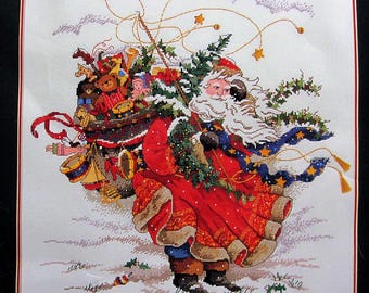 Cross stitch pattern Pattern Keeper Markup PDF + SAGA Windswept St Nick Santa Christmas Sampler Noel Winter Needle Magic Forest Seasons DMC