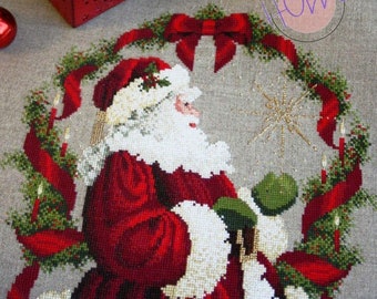 PDF + SAGA digital cross stitch pattern Spirit of the Season Lace Christmas Noel Santa Claus Xmas Snow Vintage Cross Stitch Pattern