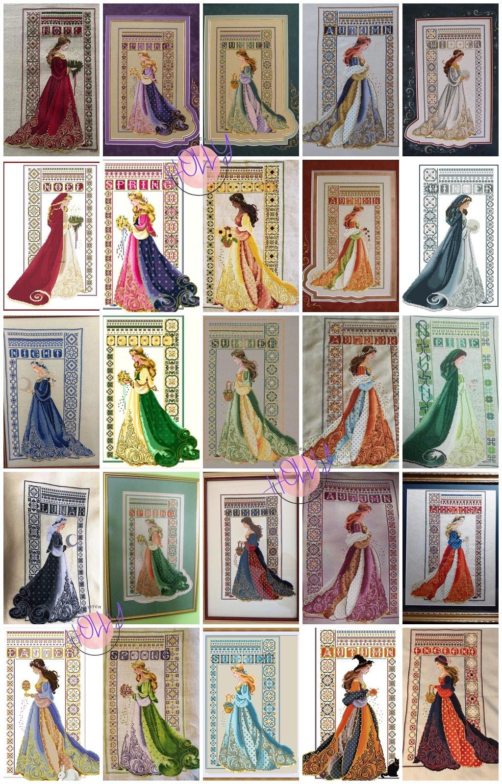 CUSTOMIZE Your Name CHOOSE Alternative Version Cross Stitch Pattern Keeper Markup Digital PDF Celtic Lady Autumn Fall Spring Summer Winter
