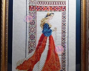 Schema punto croce PDF Lady AMERICA Freedom Liberty Land Love You stars stripes USA Autumn Seasons Miss Queen Woman Flag Cross Stitch Dmc