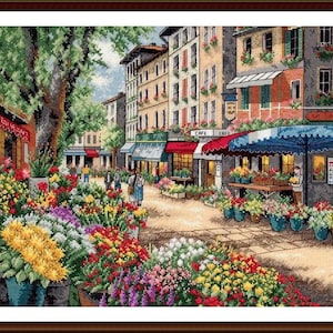 Kruissteekpatroon Keeper Markup PDF + XSD voor SAGA Digitaal kruissteekpatroon Parijse markt Bloemen sampler Quaker-kaart Geteld borduurwerk