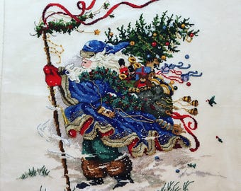 Cross stitch pattern Pattern Keeper Markup PDF + SAGA Snowy Windswept St Nick Santa Christmas Sampler Noel Winter Needle Magic Forest Seasons