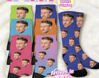 Custom Funny Face Socks For Men, Personalized Novelty Socks With Photo, Custom Family Smiley Faces on Socks,Customized Funky Socks For Adult
