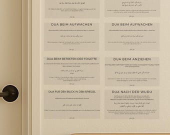 Set of 10 Dua Sticks - Islamic Invocation Gift: Dua upon entering the house, dua for Allah's protection, dua before sleeping