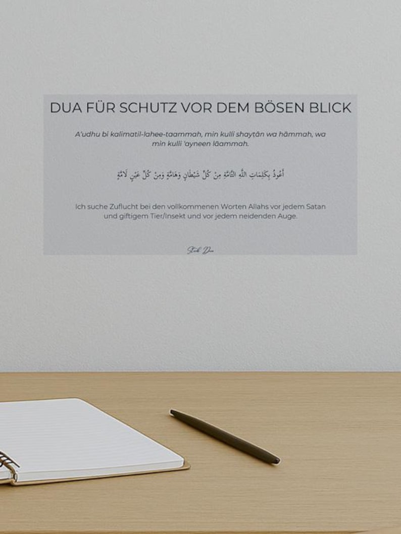 Stick Dua Cards – Islamisches Geschenk für Eid & Ramadan – Dua beim Aufwachen, vor dem Schlafen, beim Verlassen des Hauses Dem bosen blick