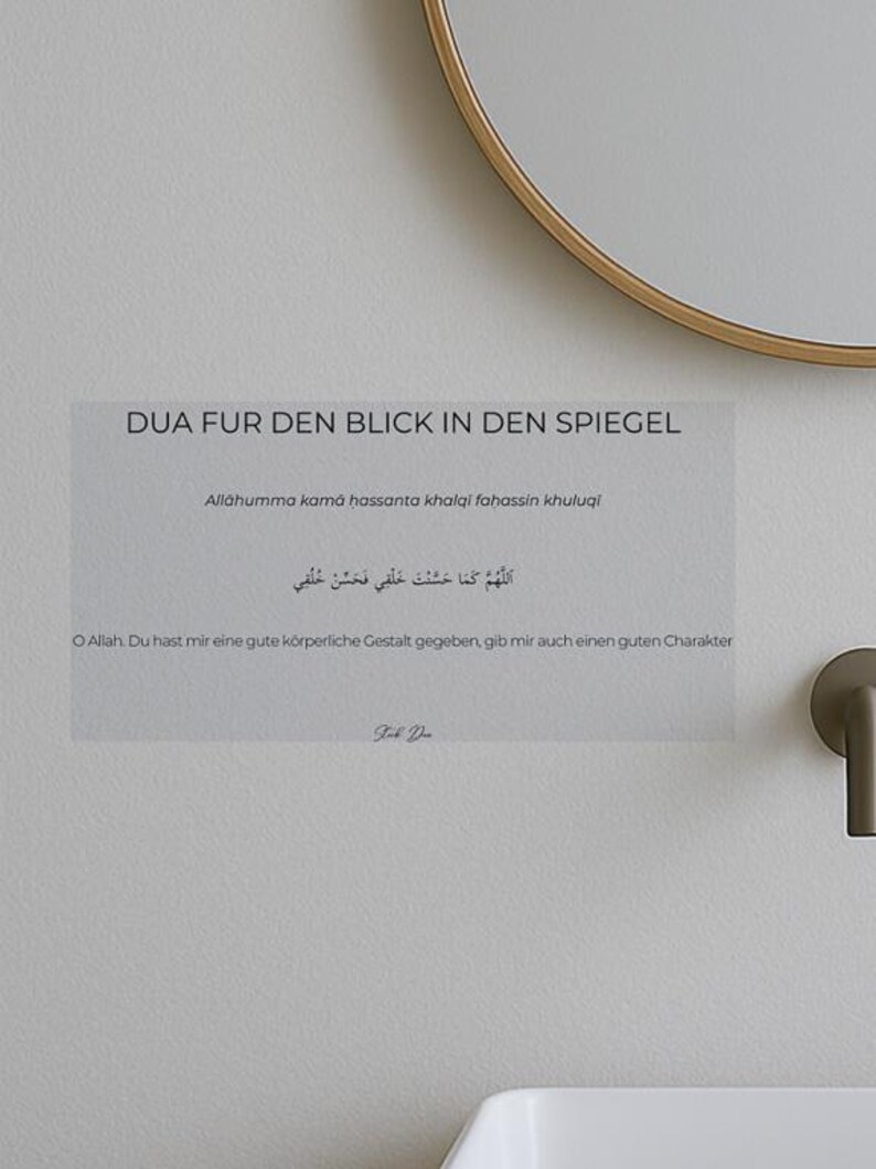 Stick Dua Cards – Islamisches Geschenk für Eid & Ramadan – Dua beim Aufwachen, vor dem Schlafen, beim Verlassen des Hauses blick in den spiegel