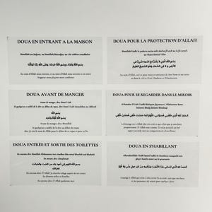 Sticky Doua Cards Invocation cadeau islamique à offrir pour l'Aïd Ramadan dua au réveil, dou'a avant de dormir, duaa en sortant de la maison