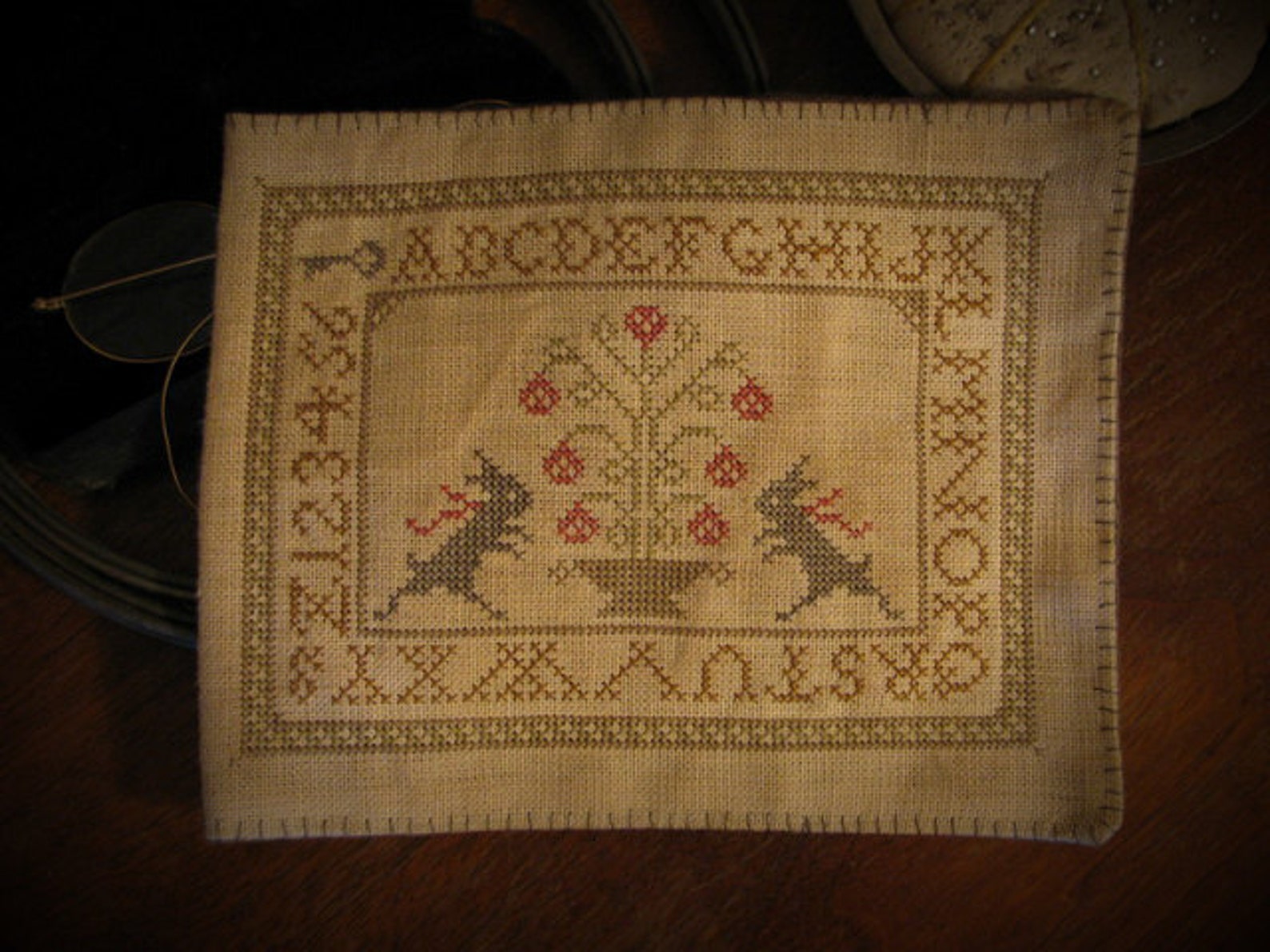 Primitive Cross Stitch Sampler Pattern Needlebook Etsy