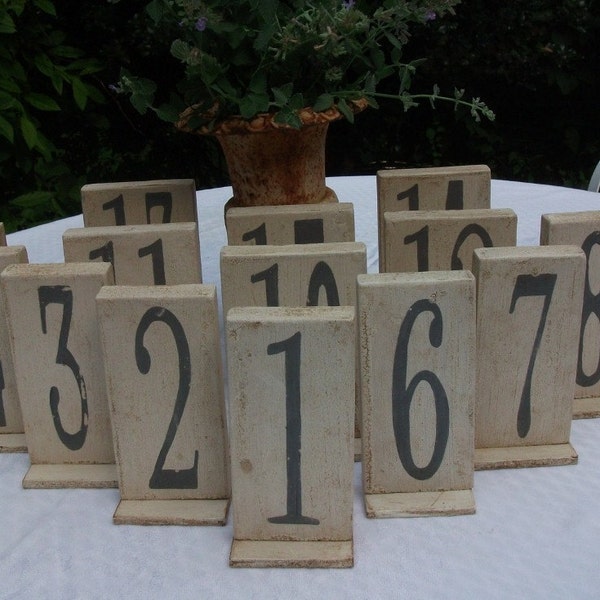 SAMPLE Rustic Wooden Handpainted Table Numbers for your Wedding, Black, Brown or Grey Numbers