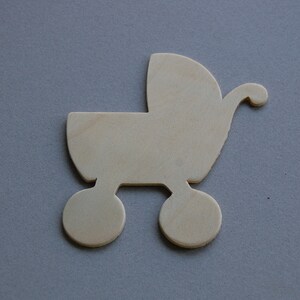 Large Baby Carriage Wooden Piece