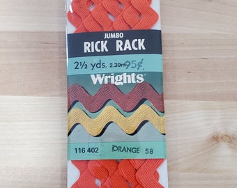 VINTAGE ~ Wright's Medium Rick Rack ~ Orange 58