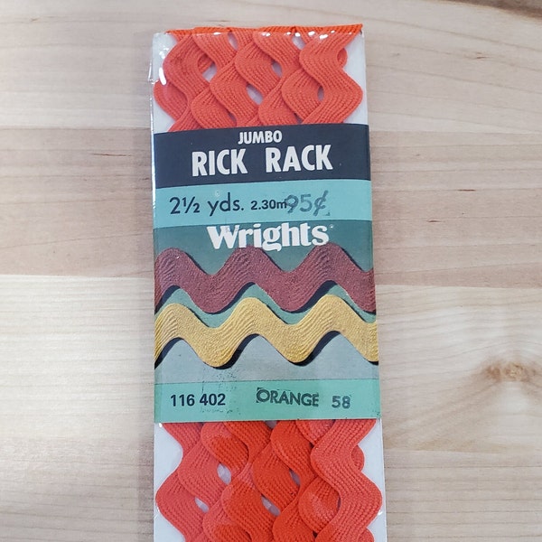 VINTAGE ~ Wright's Medium Rick Rack ~ Orange 58