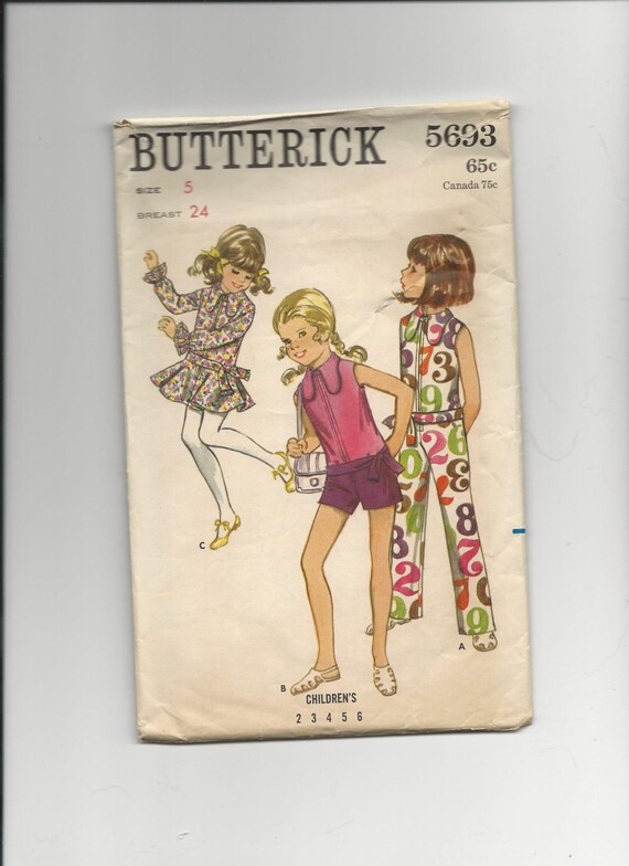 Butterick 5693 ~VINTAGE ~size 5 Girls - Etsy