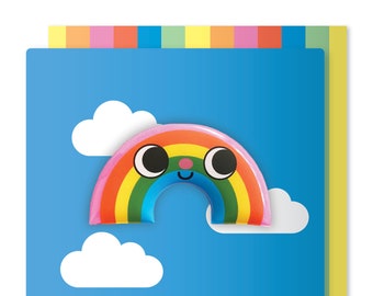 Blank Card + Rainbow Jelly Magnet