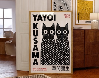 Yayoi Kusama-poster: Abstrakta katter väggkonst