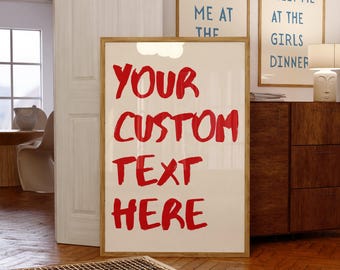 Poster con testo personalizzato, stampa tipografica personalizzata, decorazione murale vintage di tendenza, citazione personalizzata, regalo per l'inaugurazione della casa