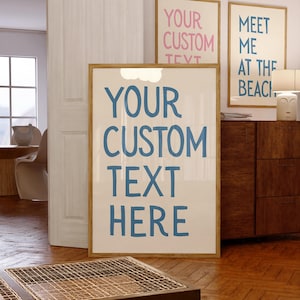 Benutzerdefinierte Typografie Kunst Poster, trendige Vintage Wanddekoration