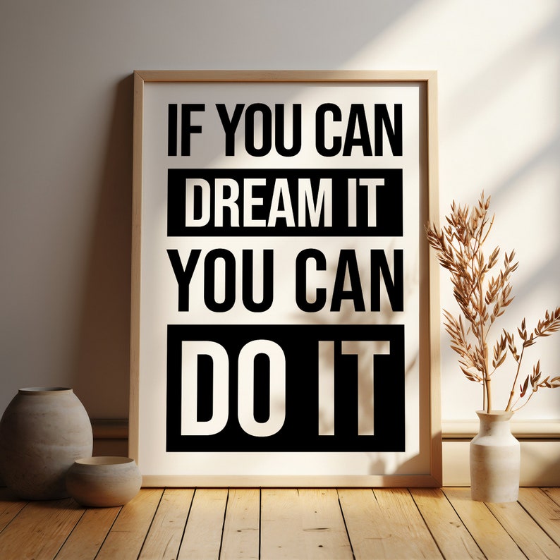 Do It Poster, Minimalist Motivational Wall Art Quotes Print Painting