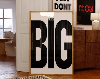 Affiche motivante d'art mural, impression de citation inspirante, décoration minimaliste, art mural de bureau