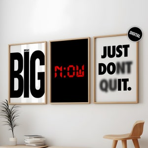 Paquete de 3 carteles con citas motivacionales, impresiones artísticas inspiradoras para pared, juego de 3 carteles imprimibles con citas motivacionales
