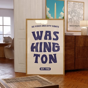 Washington DC Poster, Washington Stadt Karte, Wandkunst, Washington DC Vintage Reiseplakat, Washington Reisedruck, Washington DC Druck-Dekor